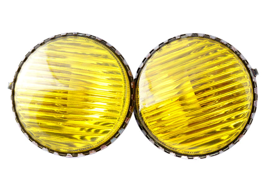 car yellow fog lights